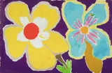 Tropical Flowers in Yellow & Blue - Unsigned by Malcolm de Chazal, Gouache, sold Mar 2021