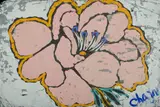 Pink Tropical Flower (Hibiscus) by Malcolm de Chazal, Gouache, sold Mar 2021