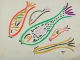 Fish - Initialled 'M.C by Malcolm de Chazal, Gouache, sold Mar 2021