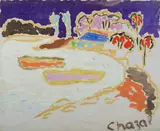 Boats in the Bay by Malcolm de Chazal, Gouache, sold Mar 2021