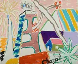 Palm Tree & House by Malcolm de Chazal, Gouache, sold Mar 2021