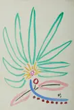 Green Tropical Flower - Initialled 'M.C by Malcolm de Chazal, Gouache, sold Mar 2021