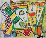 Room Interior - Initialled 'M.C by Malcolm de Chazal, Gouache, sold Mar 2021