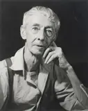 Douglas Glass, Portrait of Norman Lindsay taken in Springwood, NSW, 1948, Douglas Glass, London studio stamp verso, with additional hand inscription in blue ink 'N L taken in Springwood.'