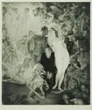 Self Portrait by Norman Lindsay, Facsimile Etching 9/550, sold Feb 2021