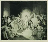 Life in the Temple by Norman Lindsay, Facsimile Etching 246/550, sold Feb 2021
