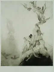 Unknown Seas by Norman Lindsay, Facsimile Etching 293/550, sold Feb 2021