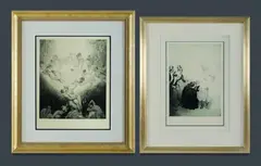 (2) by Norman Lindsay, Both with Odana Editions certificate of authenticity. Facsimile Etching (2), sold Feb 2021