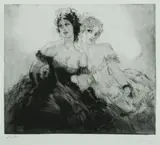 (Blonde and Brunette) by Norman Lindsay, Facsimile Etching 441/550, sold Feb 2021