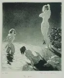 The Pool (1934) by Norman Lindsay, Facsimile Etching 532/550, sold Feb 2021