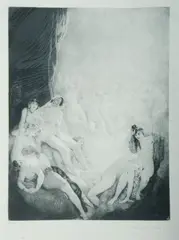 Virginity by Norman Lindsay, Facsimile Etching 396/550, sold Feb 2021