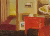 Roland Wakelin, Interior with Red Chest, 1960, Oil on Canvas
