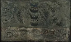 Four Curved Incisions by Elwyn Lynn, Mixed Media on Canvas, sold Nov 2020