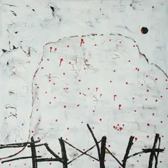 Mountain Edge and Slide by Elwyn Lynn, 1990, Mixed Media on Canvas, sold Nov 2020