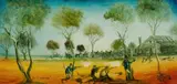 Pro Hart, How Gilbert Died, 1976, Oil on Board