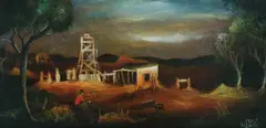 Miner Resting by Pro Hart, Oil on Canvas, offered Nov 2020