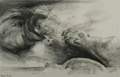 James Timothy Gleeson, Surreal Landscape 28.12. [19]82, Charcoal