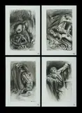 James Timothy Gleeson, 4 Psychoscapes 14.1.[19]82 (2) & 17.1.[19]82 (2), Charcoal & Ink (4)