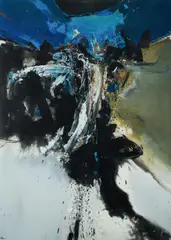 Thomas Gleghorn, Black Storm, 1962, Oil on Paper