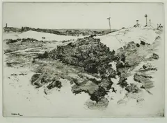 Sydney Ure Smith, Sandhills, Bellevue Hill [view to Bondi]' dated 1922 in plate, Etching No.13 Proof, 2nd State