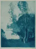 Sydney Long, Moonrise Pastoral, Aquatint 18/60