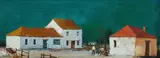 Ric Elliot, Country Home with Figures in Conversation