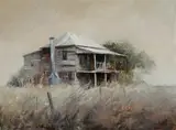 John Lovett, Country House, Oil on Board