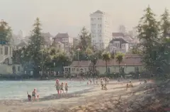 Ramon Ward-Thompson, Afternoon, Manly Beach, Oil on Canvas on Board