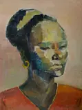 Hera Roberts, Head of an African Woman, Oil on Board