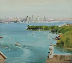 Dermont Hellier, Towards the City, Mosman Bay NSW, Oil on Canvas on Board
