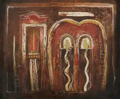 John Winch, Untitled, Mixed Media on Paper on Board