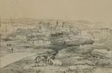 John Skinner Prout, Millers Point, Sydney, from the Flagstaff Hill, Lithograph