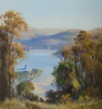 Chris Huber, Afternoon Splendour - Towards Church Point, Oil on Board