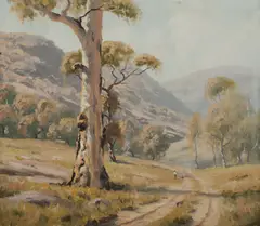 R Parsons, Droving Through the Valley, Oil on Canvas