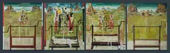 Ruth Waller, St Erasmus & the Painting Machine (4 Panels), 2001, Oil on Canvas (4)