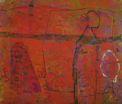 Guy Warren, Red Garden, 1997, Oil & Acrylic on Canvas