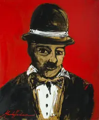 Charlie Chaplin by Mark Hanham, Acrylic on Canvas, offered Nov 2020