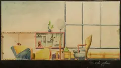 George Molnar, Bauhaus Interior, 1932, Coloured Pencil