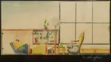 George Molnar, Bauhaus Interior, 1932, Coloured Pencil