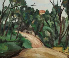Desiderius Orban, The Road, Oil on Canvas on Board