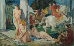 Pierre Langlade, Allegorie Enlevee, Oil on Canvas