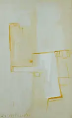 Jacques Villon, Untitled, 1957, Sepia & Gouache