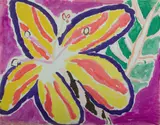 Malcolm de Chazal, Hibiscus in Yellow and Pink - Unsigned