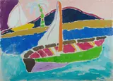 Malcolm de Chazal, Green Yacht - Unsigned