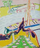 Malcolm de Chazal, Moored Yacht and Palms