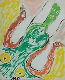 Malcolm de Chazal, Zoomorphic Figure - Initialled 'M C' lower right