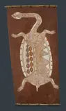Lofty Nabardayal Nadjamerrek, Untitled - Long Necked Turtle, Natural Earth Pigments on Bark