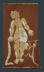 Dick Ngulei-Ngueli Murrumurru, The Death of Luma Luma, Natural Earth Pigments on Bark