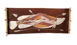 Glen Namundja, Namarnkol - Barramundi, Natural Earth Pigments on Bark