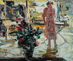 Interior - Night by Robert Barnes, 1991, Oil on Canvas, sold Oct 2020